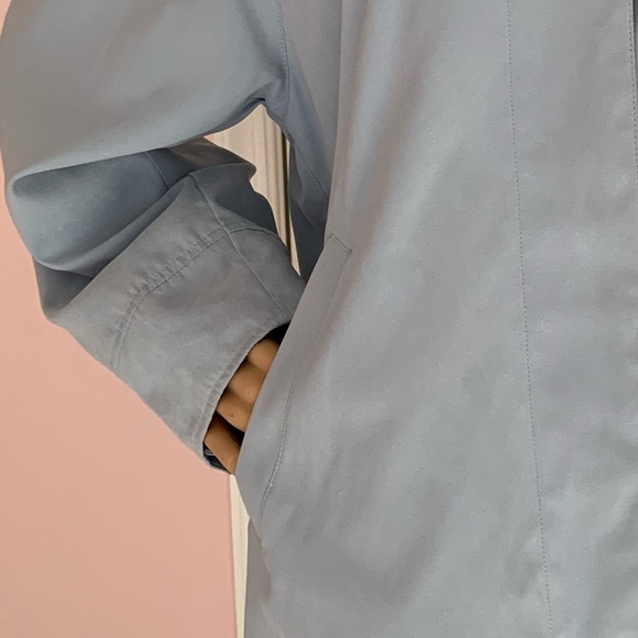 London Fog Water Repellant Coat Stone Blue Medium Petite - Picture 7 of 13